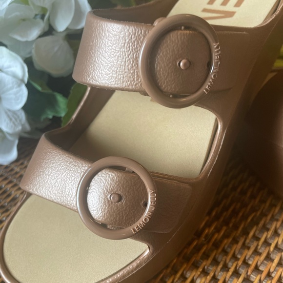 Lemon Jelly Gaia Platform sandal bronze metal NWOB size 39/8 US - Picture 8 of 12